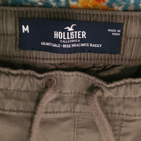Hollister Adjustable Rise Parachute Baggy Green Cargo Utility Pants Medium - Picture 5 of 6